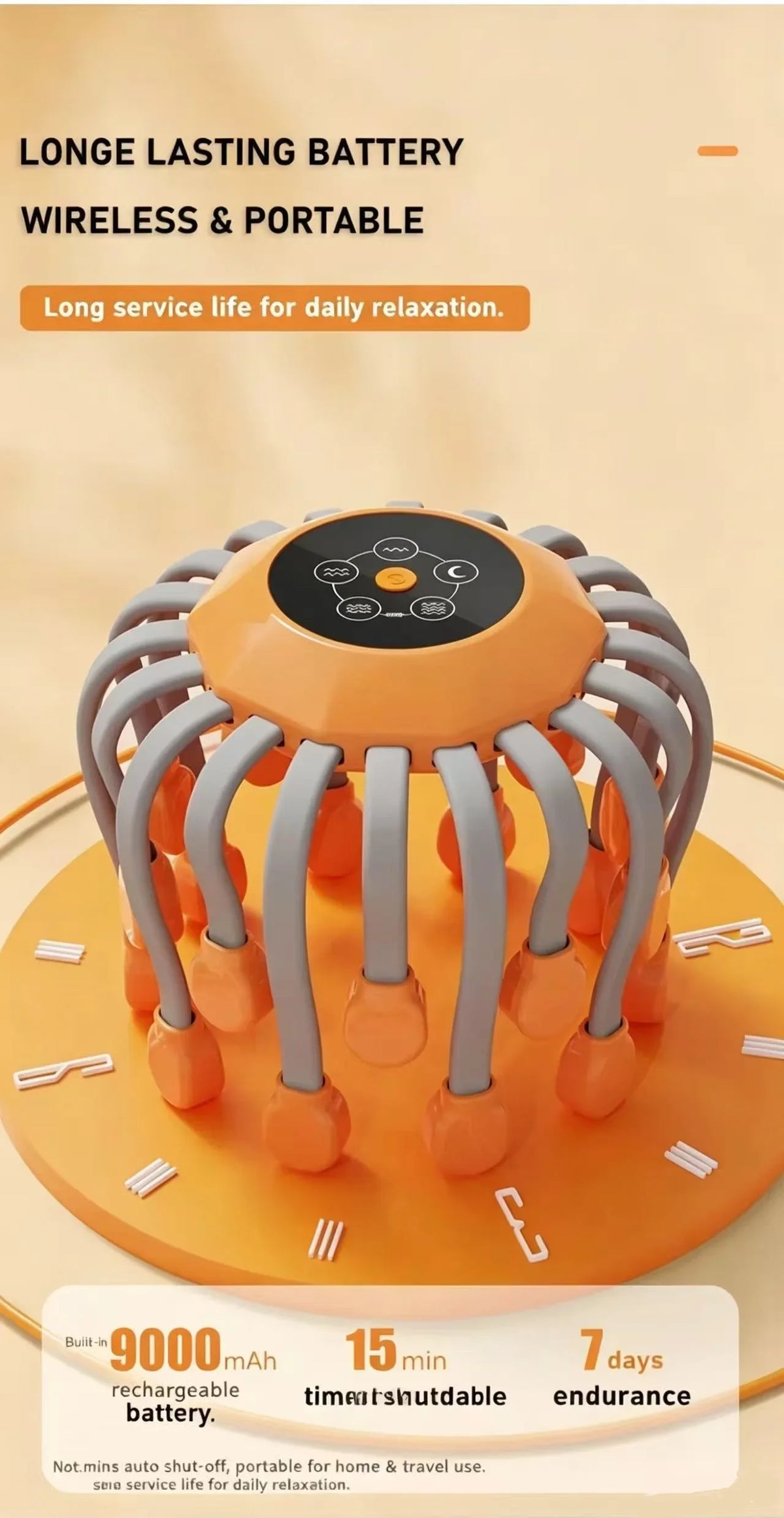 Octopus Head Massager – Wireless Vibrating Scalp Scratcher